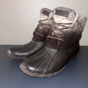 Sperry Saltwater Brown Ombré Wool Duck Boots